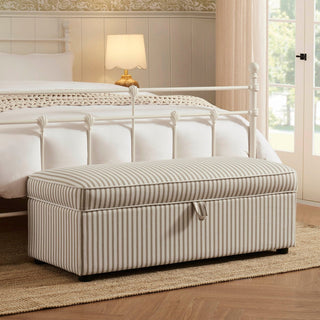 Soho Rectangle Ottoman Storage - Sand Stripe – Feather & Black