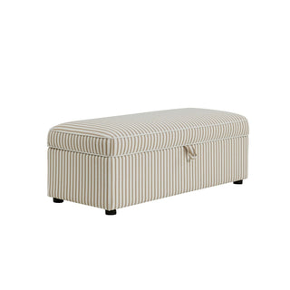 Soho Rectangle Ottoman Storage - Sand Stripe – Feather & Black