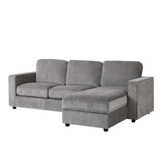 Soho Right Hand Storage Black & Feather Chaise Sofa - Grey