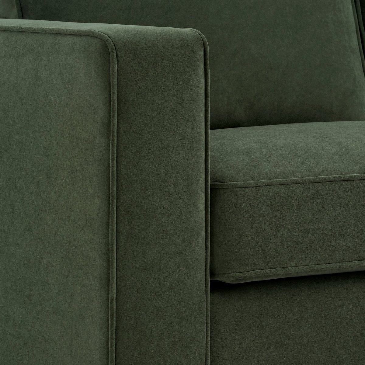 Soho Right Hand Storage Feather & Black Chaise Sofa - Dark Olive