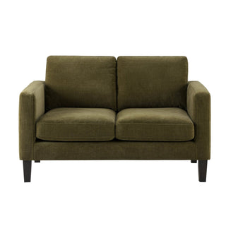 Soho Small 2 Seater Sofa - Chenille Olive – Black & Feather
