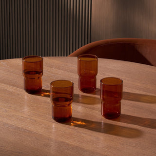 Sonne Colour Glass Highballs - Set of 4 - Amber – Black & Feather