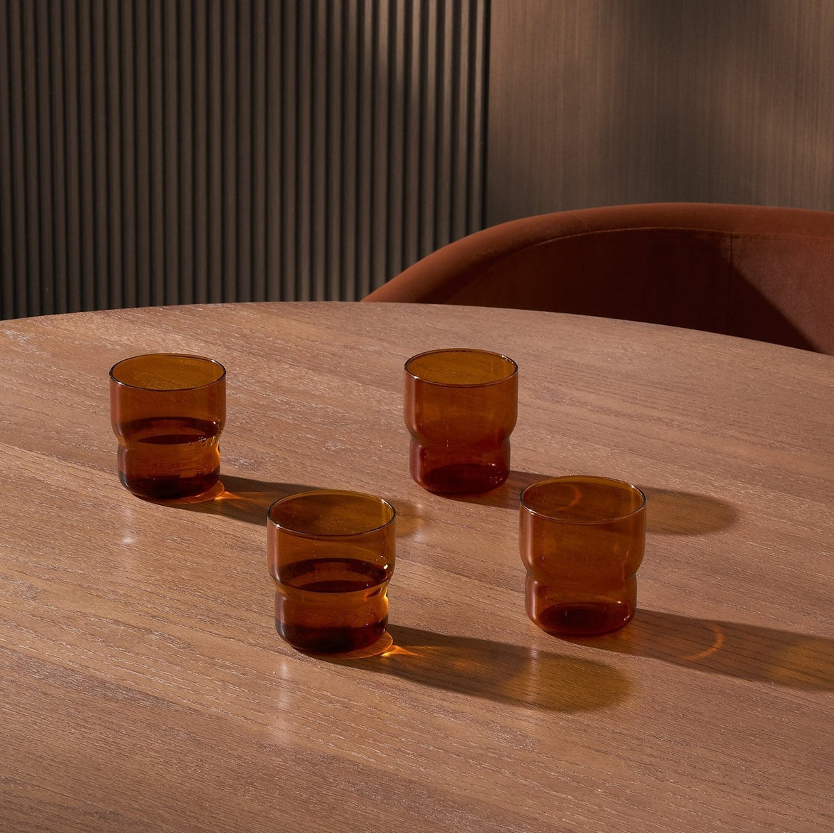 Sonne Colour Glass Tumblers - Feather & Black Set of 4 - Amber