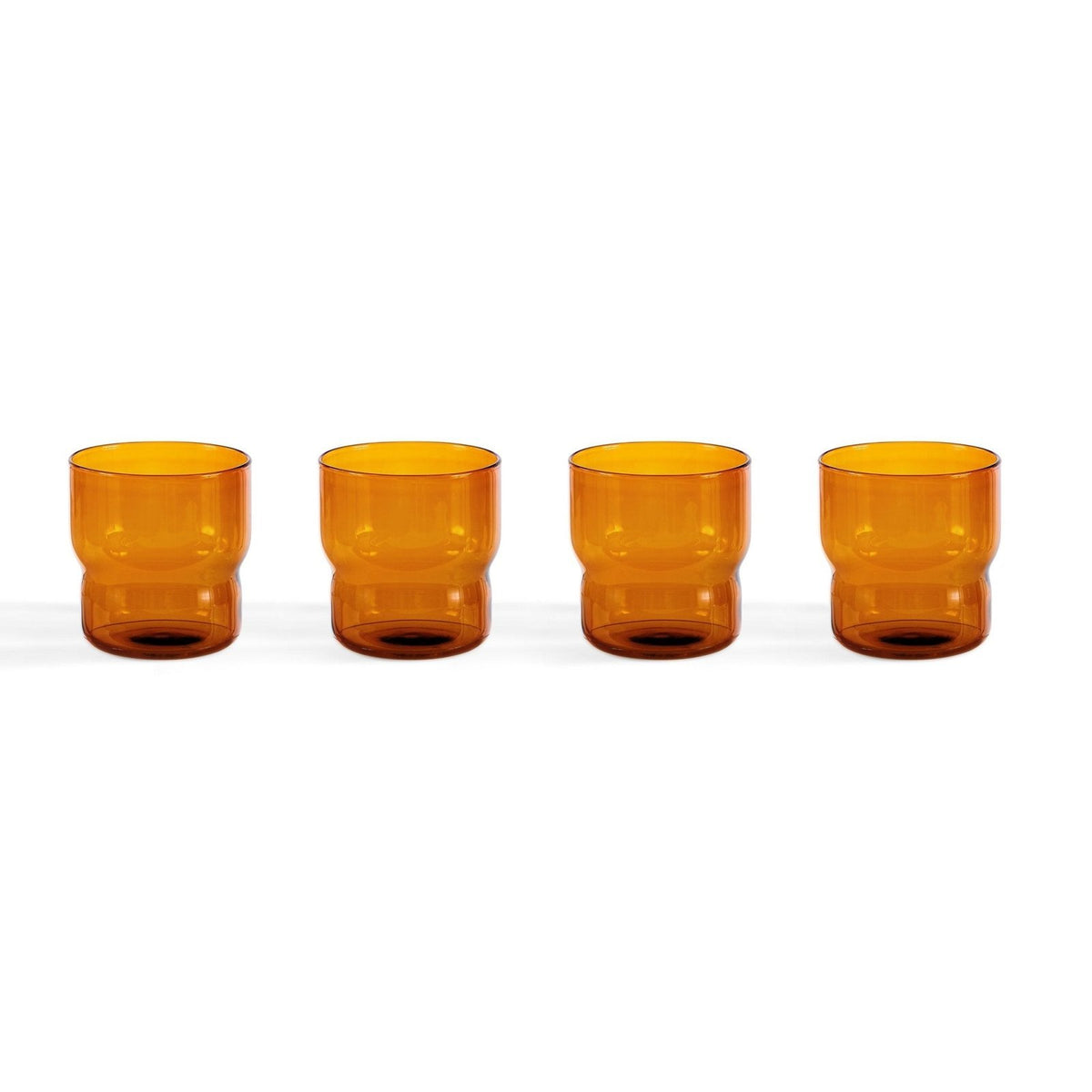 Sonne Colour Glass Tumblers - Feather & Black Set of 4 - Amber
