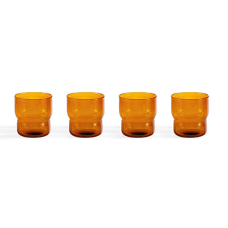 Sonne Colour Glass Tumblers - Feather & Black Set of 4 - Amber