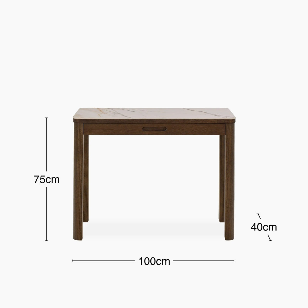Southampton Rectangle Console Table | Laura Ashley Ecru Ceramic & Smoked Walnut