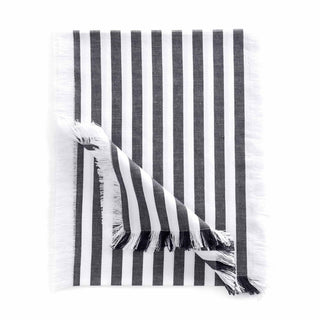 Stripe Fringed Edge Tablecloth - Navy