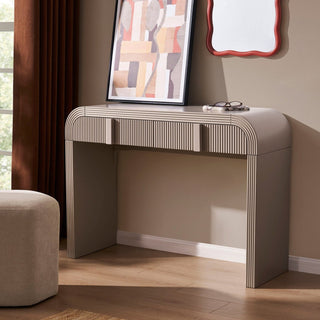 Susie Dressing Table Black & Feather with Drawers - Taupe