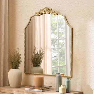 Sylvie Traditional Arched Mirror - Gold – Black & Feather