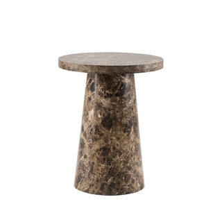 Talia Side Table - Dark Marble Effect – Black & Feather