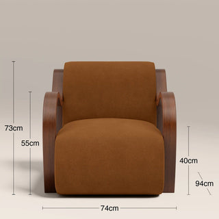 Talie Accent Chair | Caramel Laura Ashley Brown Sustainable Mohair Velvet & Walnut