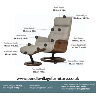 Tallis Leather Swivel LauraAshley Chair with Footstool