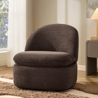 Tilly Swivel Accent Chair - Textured Cappuccino – Black & Feather
