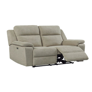 Travis Taupe Fabric 3 Seater Laura Ashley Power Recliner Sofa with USB Ports