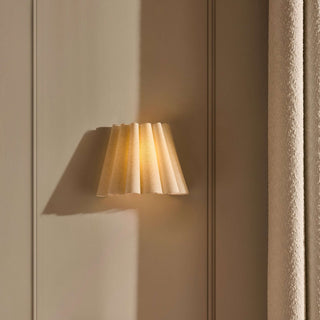 Trinity Rechargeable Pleated Wall Light - White – Black & Feather