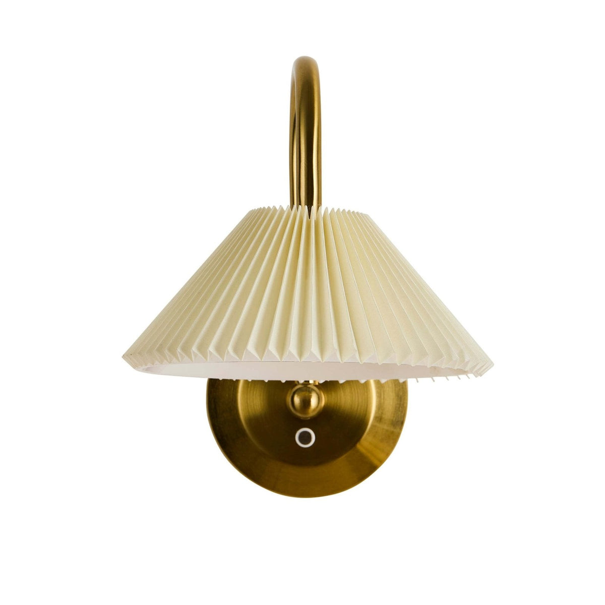 Twila Rechargeable Pleated Black & Feather Wall Light - Brass