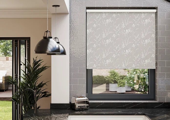 Laura Ashley Pussy Willow, Steel - Twist&amp;Fit Roller Blind