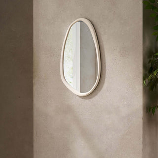 Umah Wood Pond Feather & Black Mirror - White