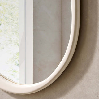 Umah Wood Pond Feather & Black Mirror - White