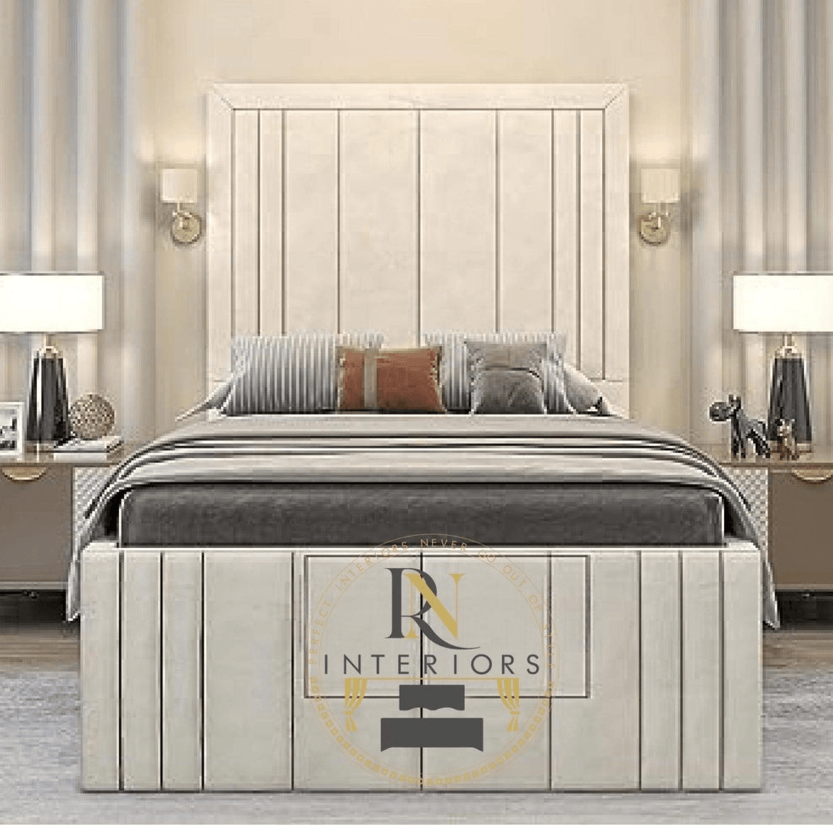 Upholstered Tall Fabric Headboard Bed Frame – Laura Ashley