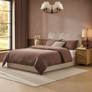 Wavy Ottoman Storage Bed - Chocolate Stripe – Black & Feather