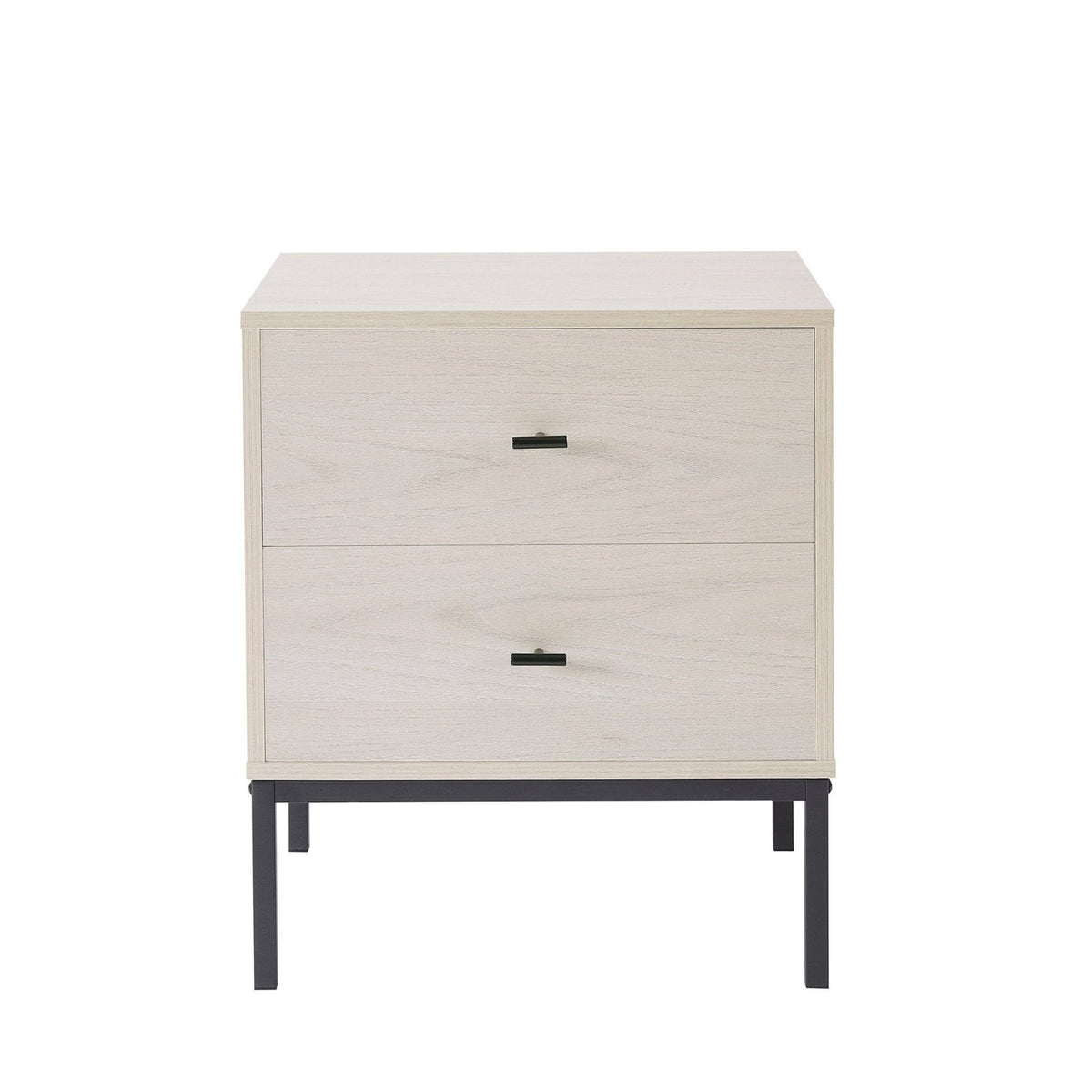 Willow 2 Drawer Bedside Table - Light Wood – Feather & Black