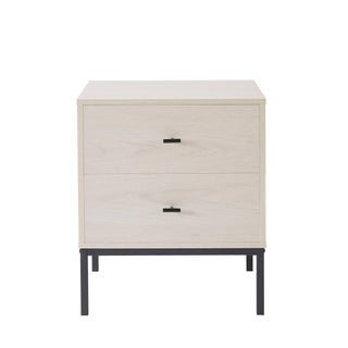 Willow 2 Drawer Bedside Table - Light Wood – Feather & Black