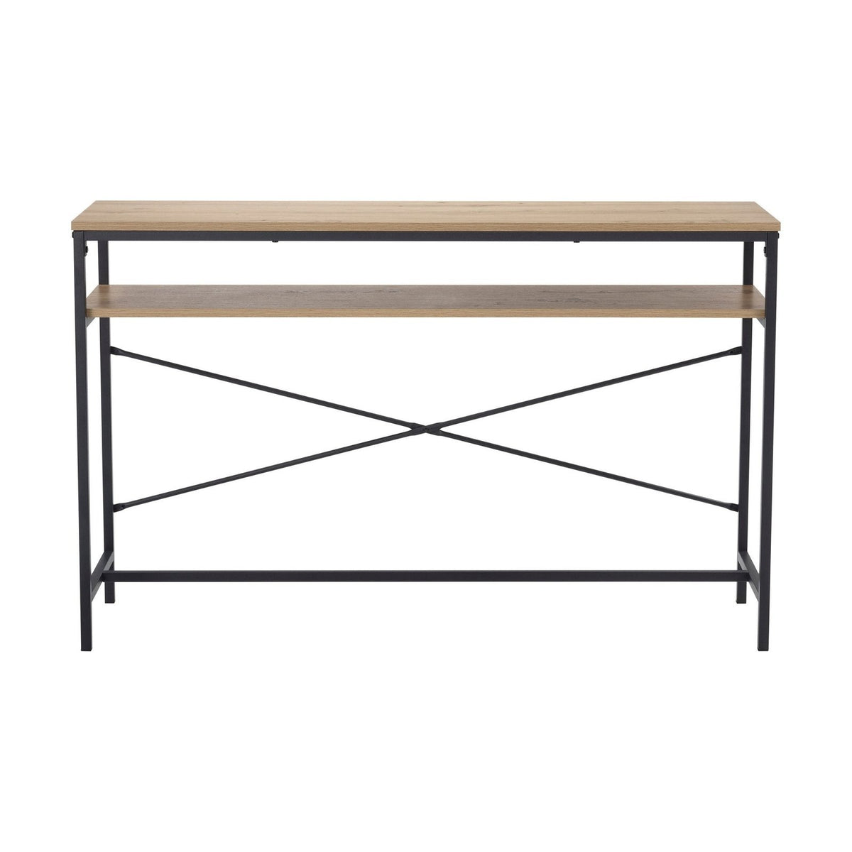 Willow Dressing Table Feather & Black Console - Oak Effect