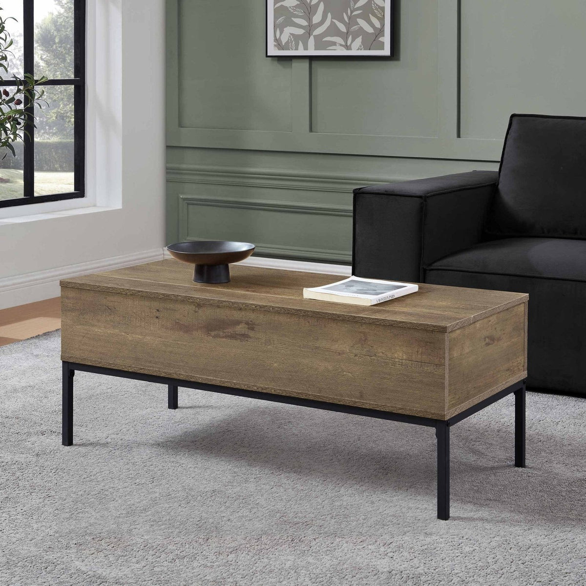 Willow Lift Up Coffee Table - Mango Wood – Black & Feather