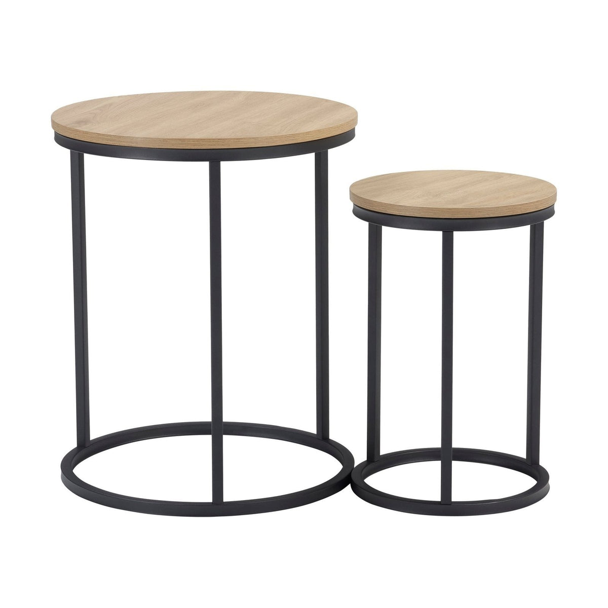 Willow Round Nesting Side Table - Wood – Feather & Black