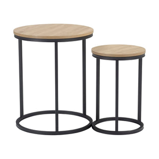 Willow Round Nesting Side Table - Wood – Feather & Black