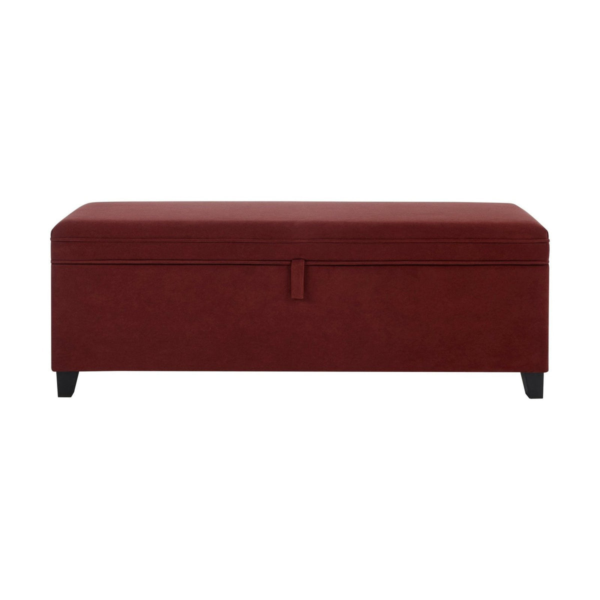 Windermere Storage Black & Feather Ottoman - Rust