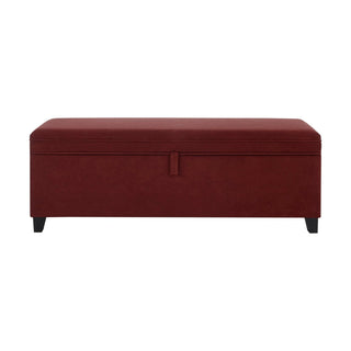 Windermere Storage Black & Feather Ottoman - Rust