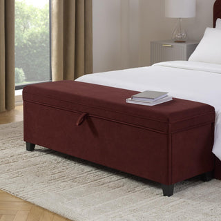 Windermere Storage Black & Feather Ottoman - Rust