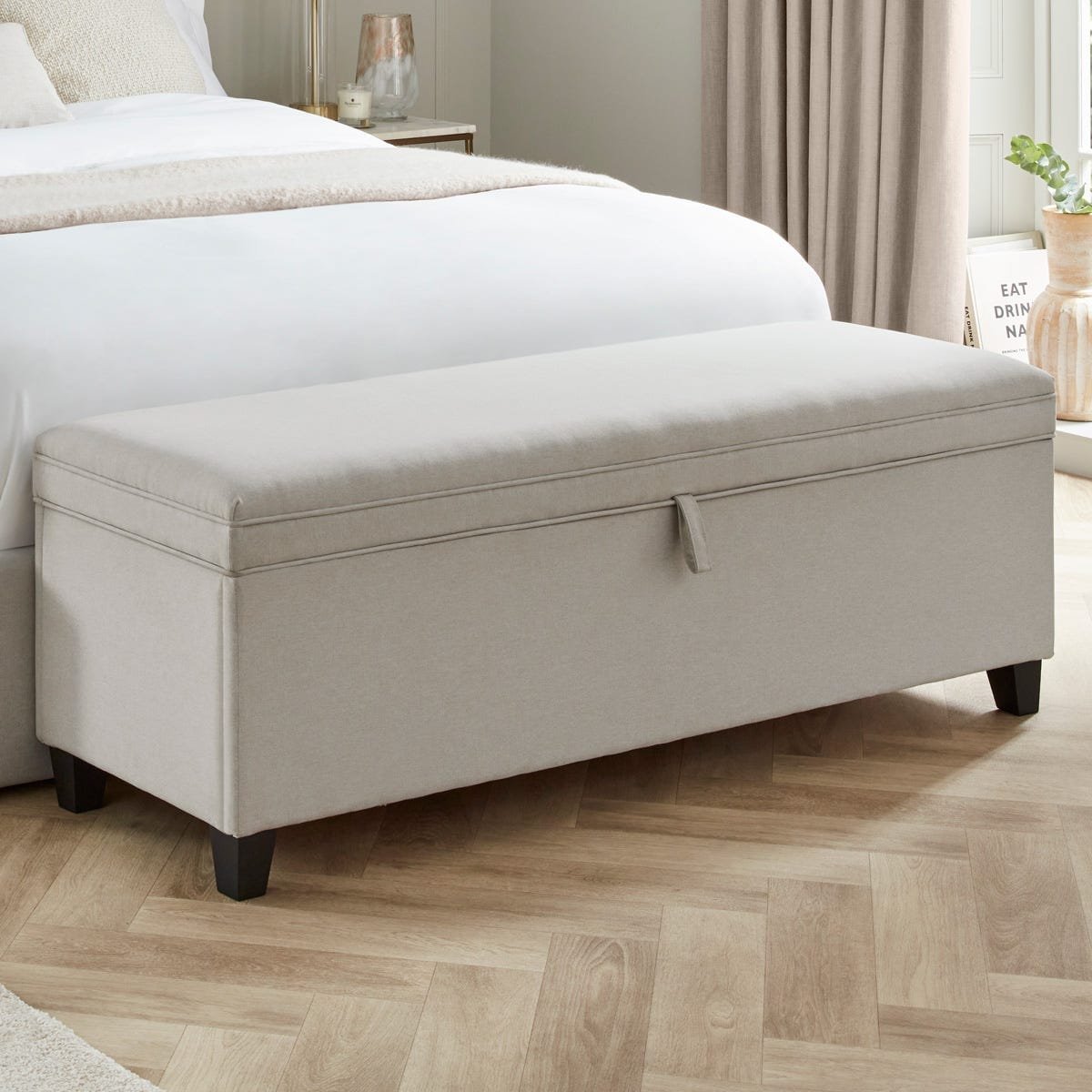 Windermere Storage Ottoman - Natural – Black & Feather